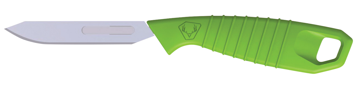 HME Super Lite Replace a Blade Tanto 6.30" Fixed Blade Knife - Green w/ 5 Blades and Sheath