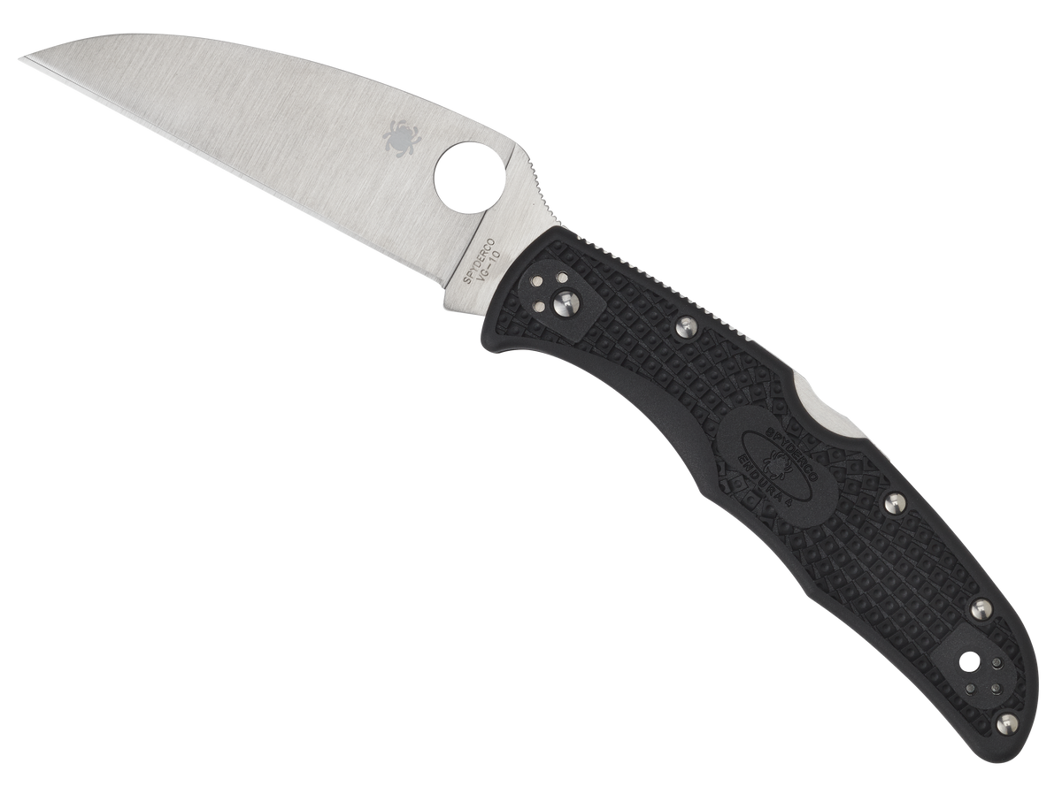 Spyderco Endura 4 Lightweight 3.78" Wharncliffe Plain Edge VG-10 Black FRN Folding Knife