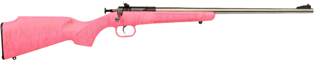 Crickett KSA2441 Gen2 Youth 22 LR 16.13" 1-Rd Bolt Action Rifle - Pink w/Gold Webbing Synthetic Stock