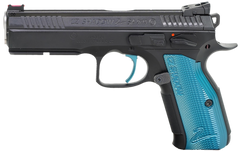 CZ Custom Shadow 2 Accu 9mm Luger 4.89" 17+1 SAO Pistol - Blue Aluminum Grips