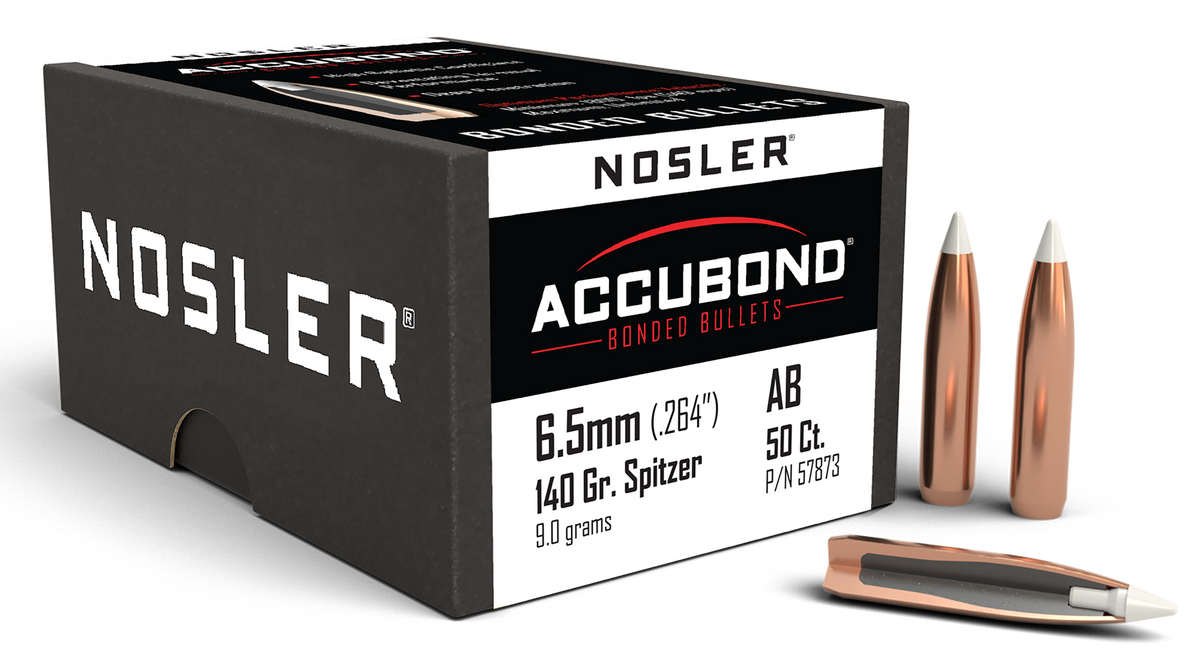 Nosler AccuBond 6.5 Creedmoor .264 140gr Spitzer Point Reloading Bullets - 50/Box
