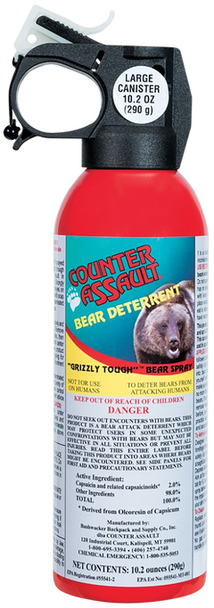 Counter Assault Bear Spray Magnum Pack 8.10 oz / 10.20 oz Capsaicin 32 ft / 40 ft Range w/ 2 Holsters