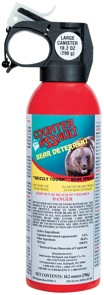 Counter Assault Bear Spray Magnum Pack 8.10 oz / 10.20 oz Capsaicin 32 ft / 40 ft Range w/ 2 Holsters