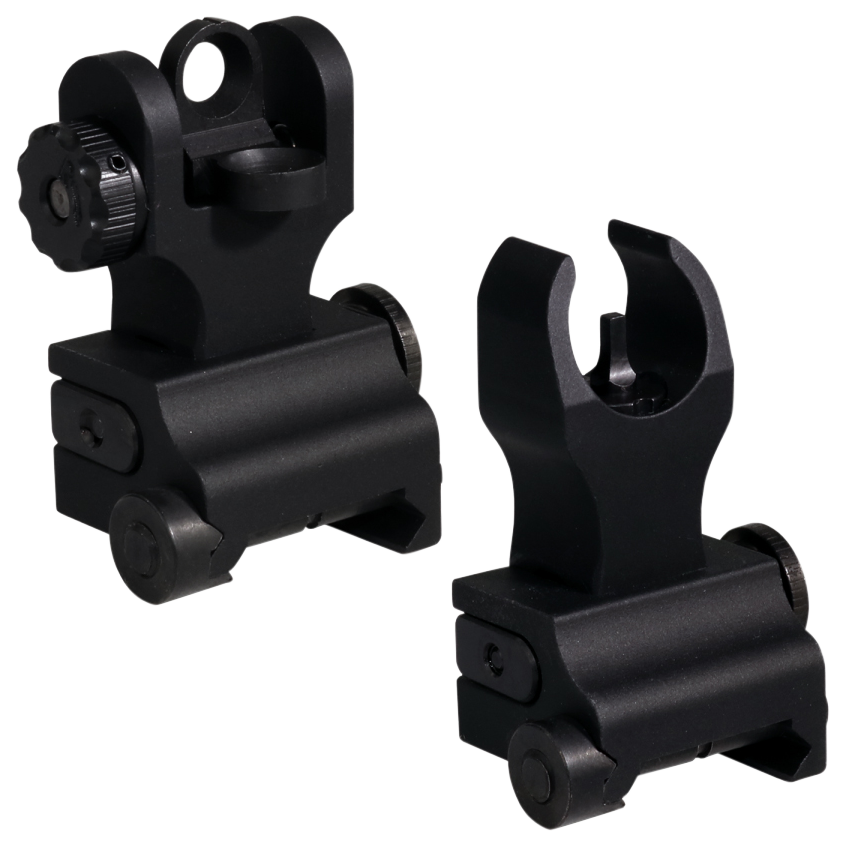 Samson Quick Flip Folding Sights Front (HK) & Rear (A2) AR-15 Black Anodized