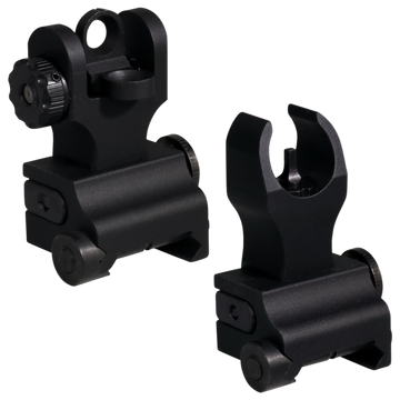Samson Quick Flip Folding Sights Front (HK) & Rear (A2) AR-15 Black Anodized