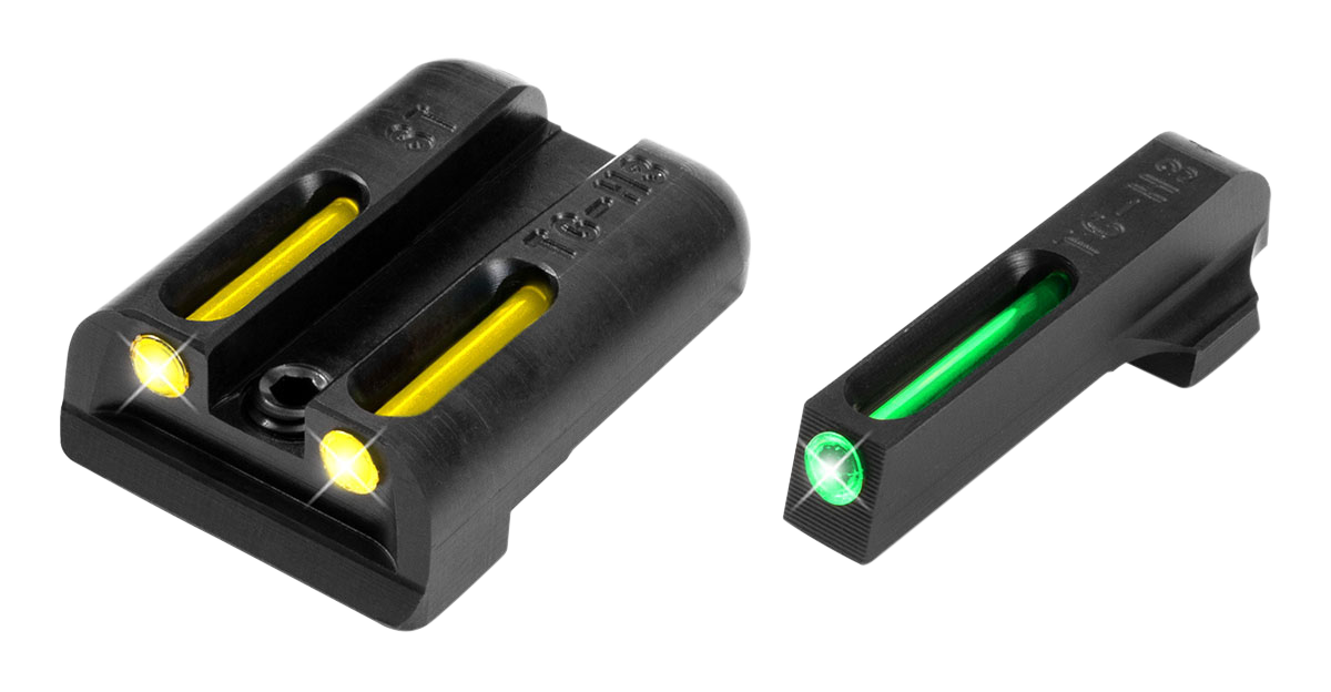 TruGlo TG131ST2Y Brite-Site TFO Sig Sauer P-Series #6/#8 Pistol Night Sights - Green/Yellow