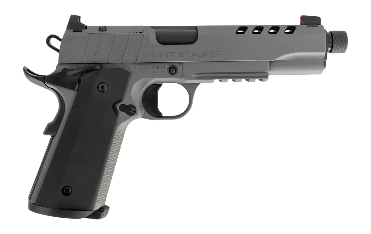 Tisas Arms 1911 Night Stalker SF 45 ACP 5.11" 8+1 SAO Pistol - Gray Cerakote / Threaded Barrel