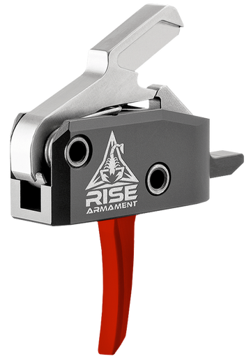 Rise Armament RA-434 High Performance Black/Red/Silver Flat Single-Stage AR-Platform Trigger 3.5 lbs
