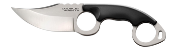 Cold Steel Double Agent II 3" Fixed Plain Clip Point AUS-8A SS Black Grivory Handle