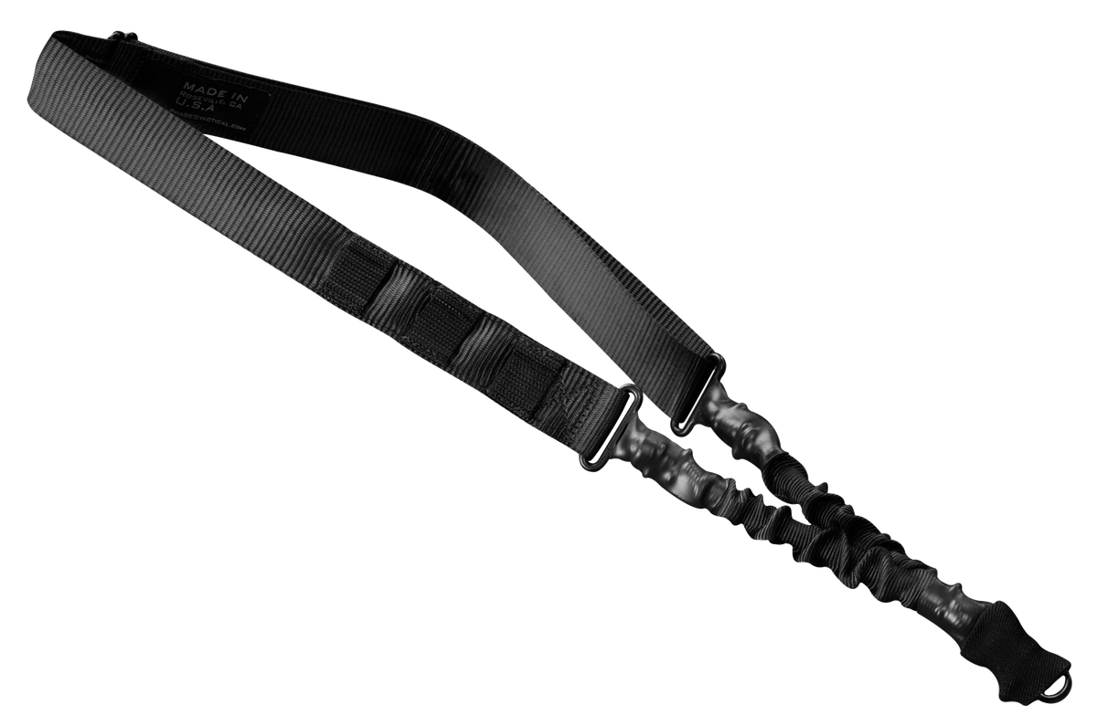 Phase 5 Weapon Systems SLGBLK Single Point Sling Black Nylon w/Elastic Shock-Cord 24.50-33.50" Adjustable Bungee