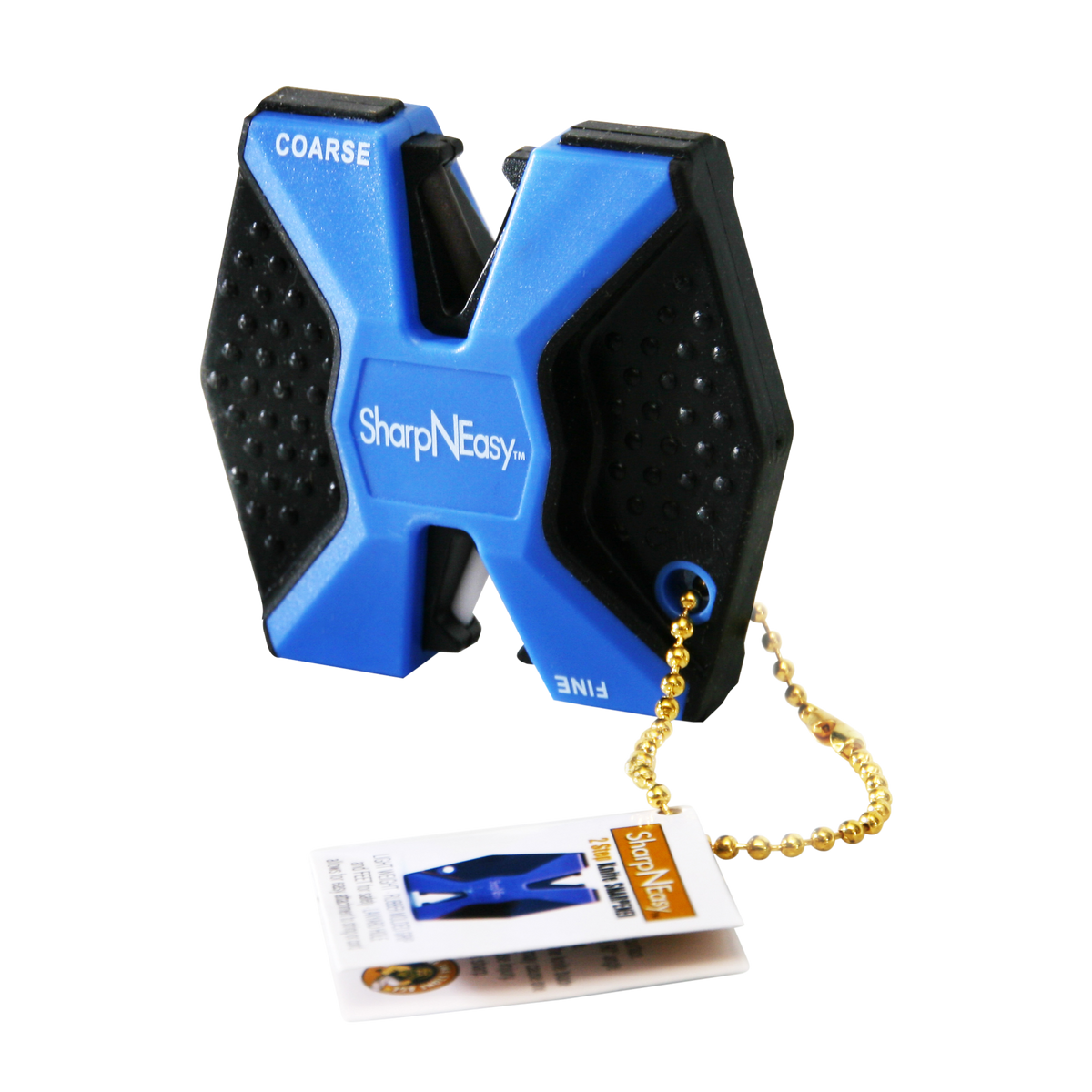 Accusharp 334C SharpNEasy 2-Step Fine, Coarse Ceramic Stone Sharpener Plastic Handle Black/Blue
