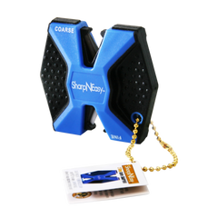 Accusharp 334C SharpNEasy 2-Step Fine, Coarse Ceramic Stone Sharpener Plastic Handle Black/Blue