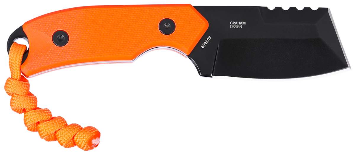 Columbia River Razel Compact 2.32" Fixed Chisel Part Serrated D2 Steel Orange G10 EDC Knife