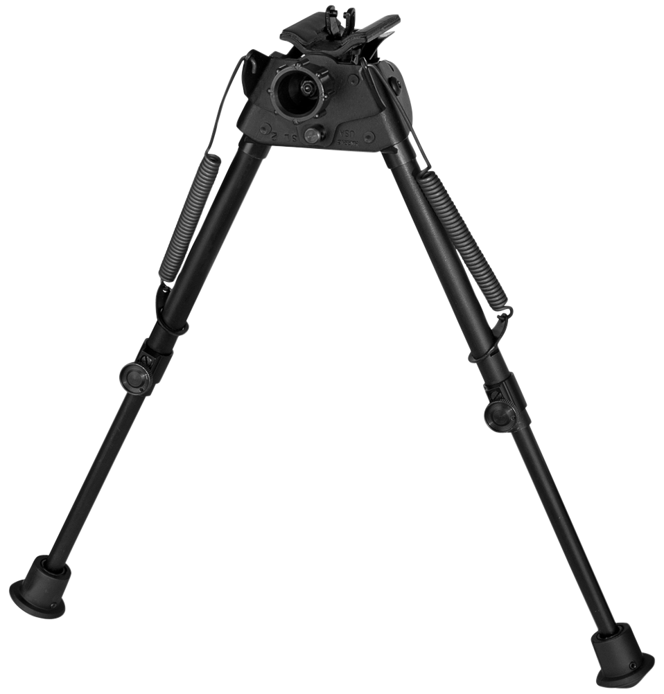 Harris S-L2 Swivel Bipod 9-13" Swivel Stud Steel/Aluminum - Self-Leveling Legs, Rubber Feet
