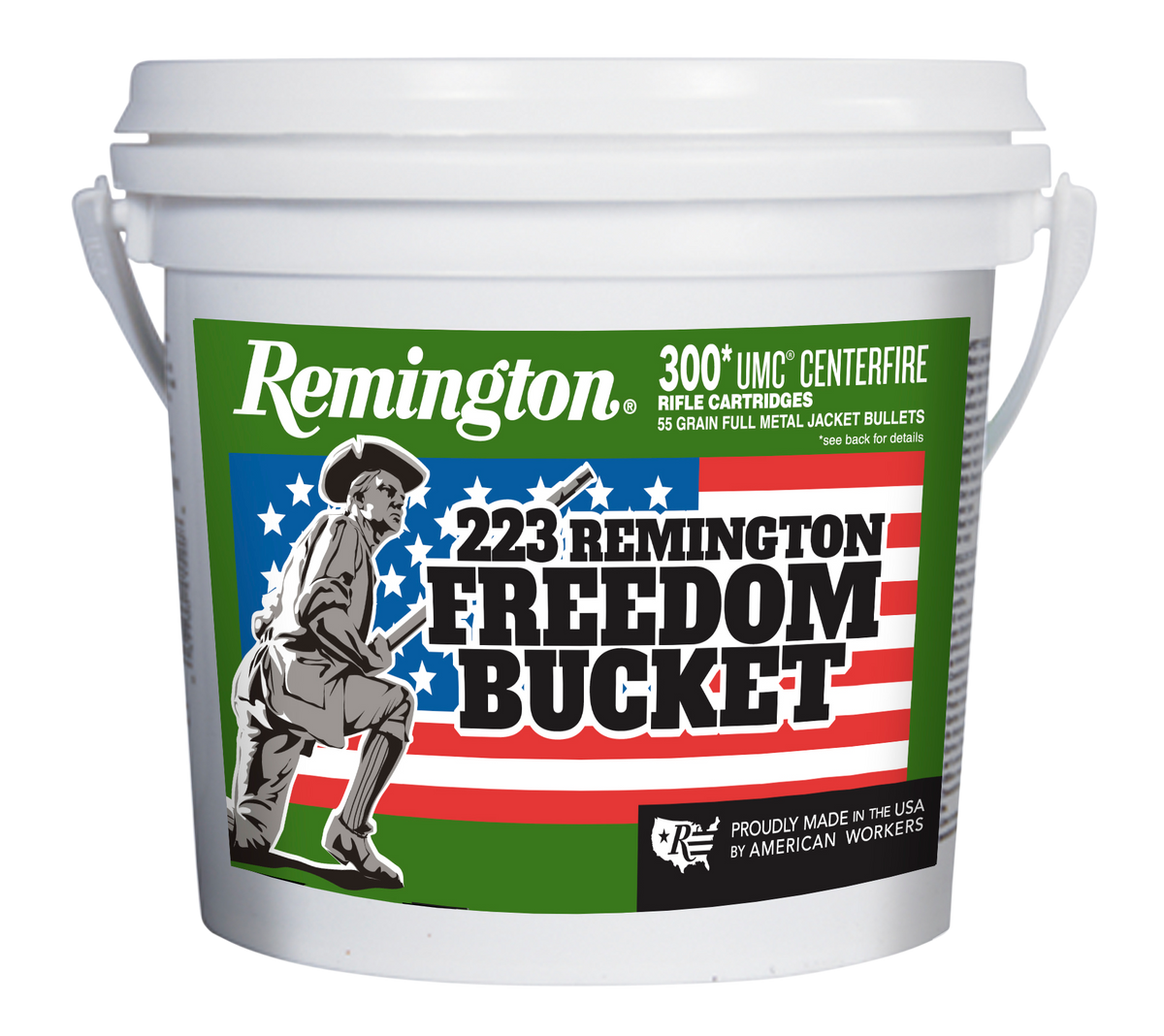 Remington Ammunition UMC Freedom Bucket 223 Rem 55 gr FMJ *Worn, Cracked Can - Box or Case