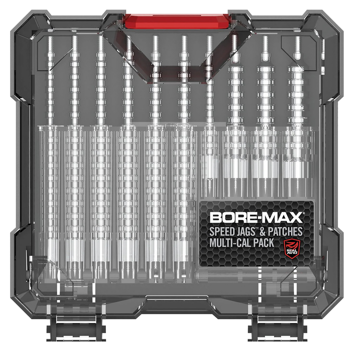 Real Avid Bore-Max Jag & Patch Set Multi-Caliber Nickel-Plated 10 Jags / 500 Patches