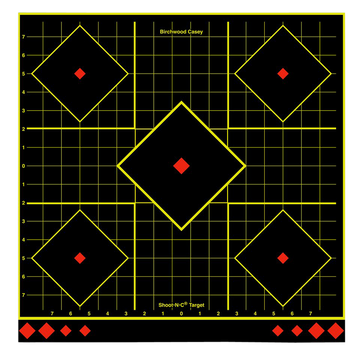 Birchwood Casey Shoot-N-C 17.75" Sight-In 5-Diamond Self-Adhesive Reactive Paper Target 5 Pack