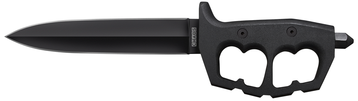 Cold Steel Chaos Double Edge 7.5" Fixed Plain SK-5 Black Aluminum Handle