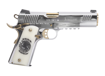 EAA Girsan MC1911S Liberador II .38 Super 5" 9+1 Semi-Auto Pistol - Chrome w/Gold Accents
