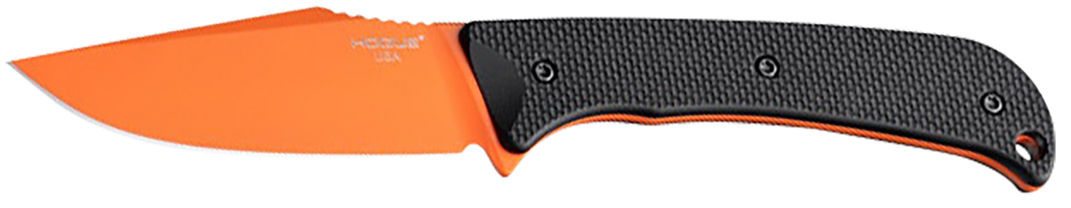 Hogue Extrak 3.3" Fixed Blade Clip Point Plain CPM M4 Tool Steel Blaze Orange Cerakote - Black G10 Handle