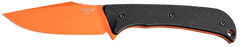 Hogue Extrak 3.3" Fixed Blade Clip Point Plain CPM M4 Tool Steel Blaze Orange Cerakote - Black G10 Handle