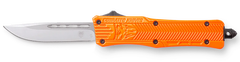 CobraTec Knives CTK-1 Small 2.75" OTF Drop Point Plain D2 Steel Orange Aluminum Handle