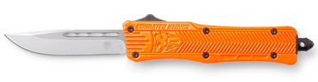 CobraTec Knives CTK-1 Small 2.75" OTF Drop Point Plain D2 Steel Orange Aluminum Handle