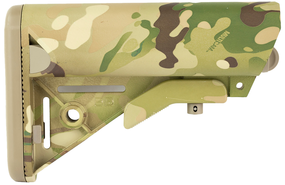 B5 Systems Enhanced SOPMOD AR-15/M4 MultiCam Collapsible Stock - Mil-Spec Tube Not Included