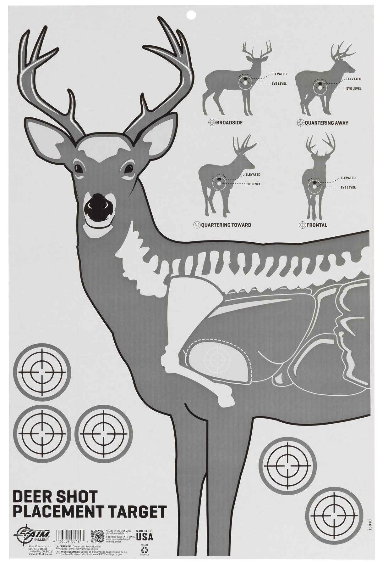 Allen 15810 Deer Vitals Corrugated Hanging Paper Target 23" x 35"