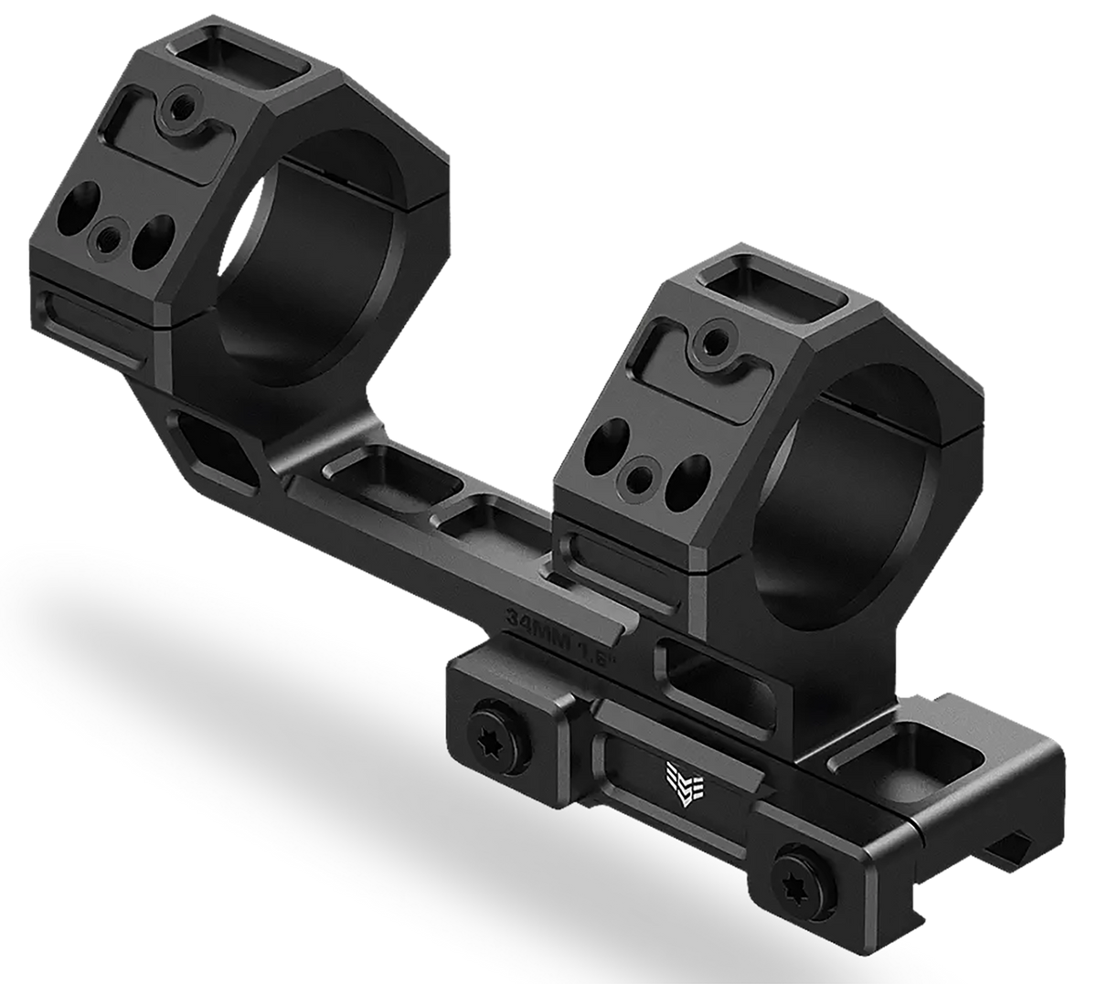 Swampfox Optics Hostile Engagement 30mm 45-Degree Offset Reflex Sight Mount - Matte Black 7075 Aluminum