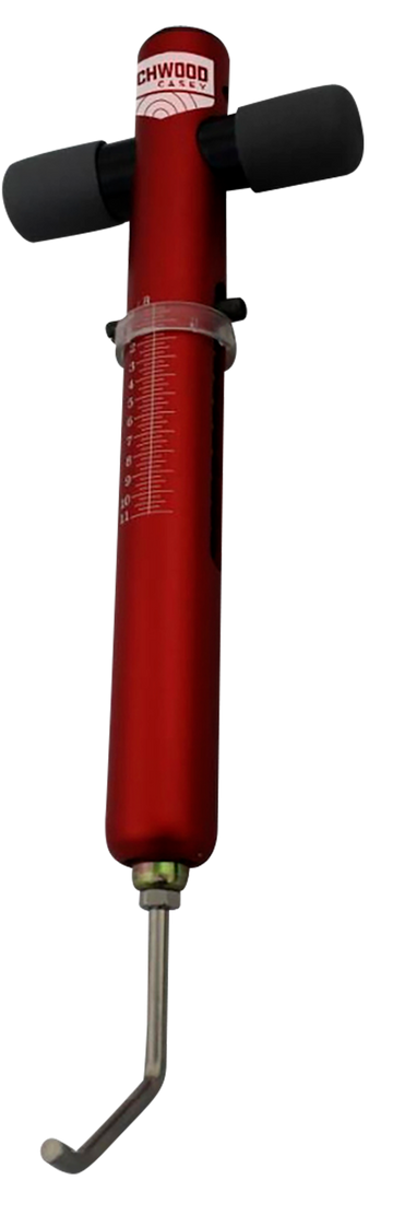 Birchwood Casey Trigger Scale 0-11 lbs Red Anodized Aluminum Body Stainless Steel Trigger Pull Rubber Black Handle