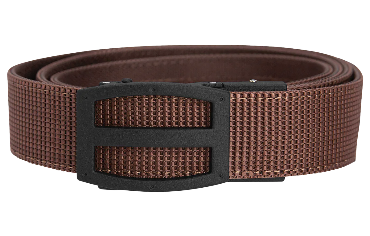 Team Nexbelt Operating Titan EDC 1.5" Dark Brown Nylon Ratchet Belt