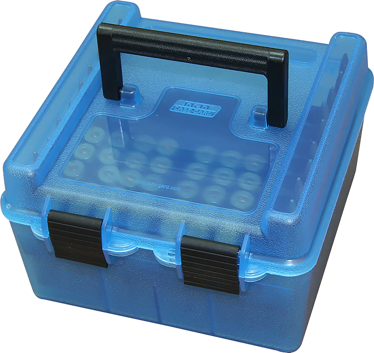 MTM Case-Gard R100MAG24 Deluxe Ammo Box 100rd Clear Blue Polypropylene - WSM/WSSM