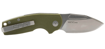 S.O.G Stout SJ 2.60" Folding Clip Point Plain Stonewashed Cryo D2 OD G10 Handle