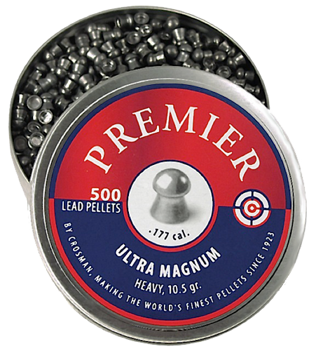 Crosman LUM77 Premier Ultra Magnum .177 10.5gr Lead Domed Pellet 500/Tin