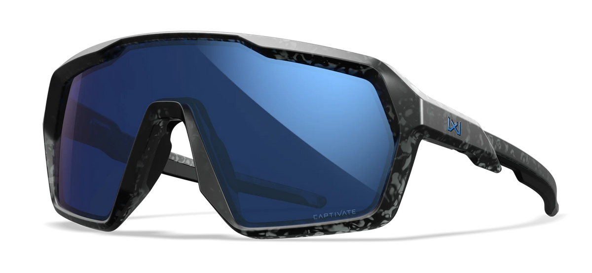 Wiley X Citadel CAPTIVATE Blue Mirror Lens Water-Dyed Tortoise Frame Safety Glasses