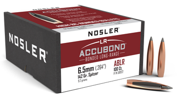 Nosler AccuBond Long Range 6.5mm 142gr Spitzer Reloading Bullets - 100/Box