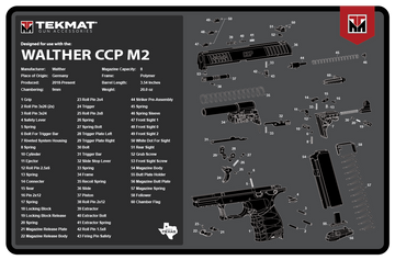 TekMat Walther CCP M2 Cleaning Mat 11"x17" Rubber - Parts Diagram