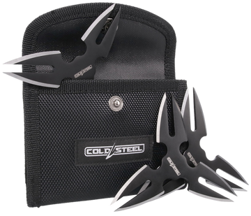 Cold Steel Throwing Stars 1.50" Black Oxide 420 Stainless Steel 3-Pack w/Nylon Sheath