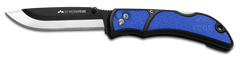 Outdoor Edge RazorLite 3.5" Folding Drop Point Tanto Plain 420J2 SS Black/Blue Polymer Handle