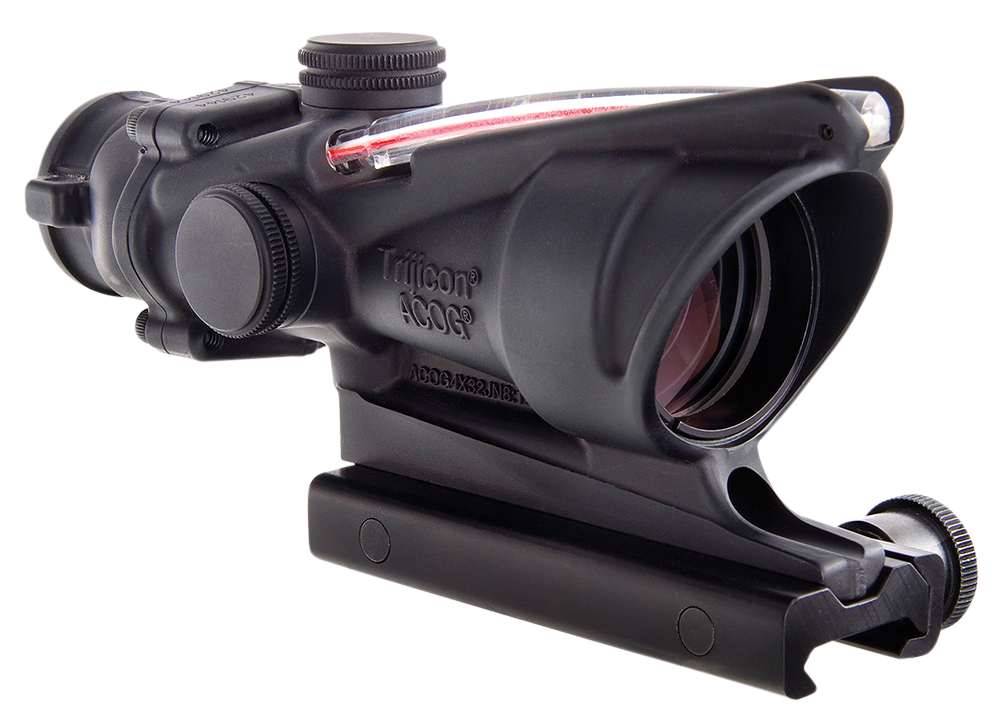 Trijicon 100215 ACOG 4x32mm .223/5.56 BDC Illuminated Red Chevron Riflescope - Black Hardcoat Anodized