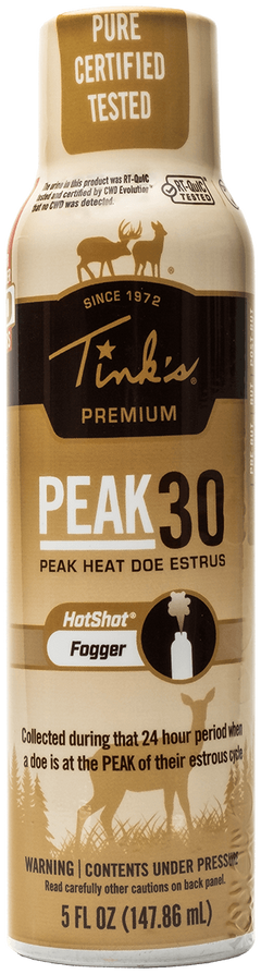 Tinks Peak30 Hot Shot Doe In Estrus Deer Scent 5 oz Fogger