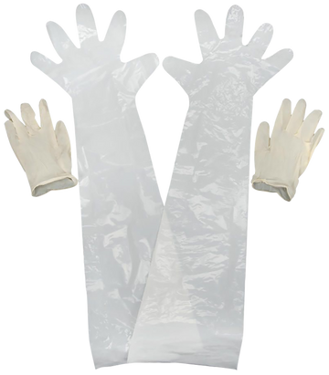 Allen 51 Field Dressing Clear Shoulder/Wrist Latex Glove 2-Pack