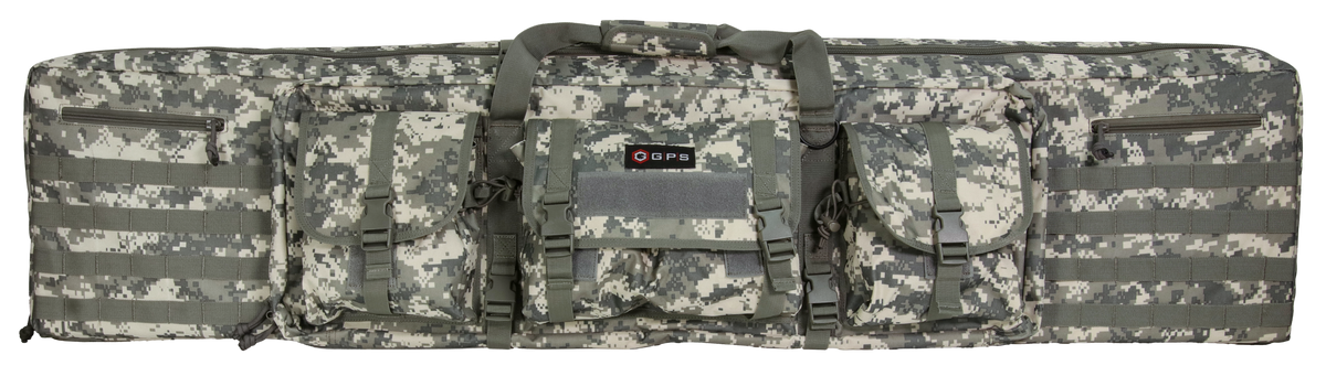 G*Outdoors GPS DRC55ACU Double Rifle Case 55" A-TACS AU 600D Polyester - Holds 2 Rifles