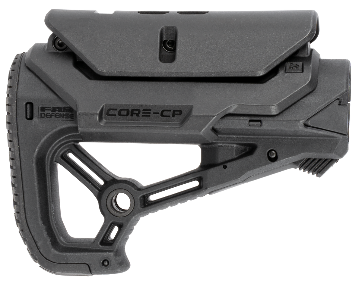 FAB Defense GL-Core S CP CQB AR-15/M4 Buttstock w/Adjustable Cheek Rest - Black