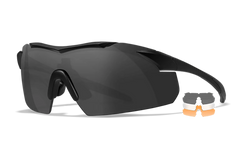 Wiley X Vapor Safety Glasses Smoke Gray/Clear/Light Rust Lenses - Matte Black Frame
