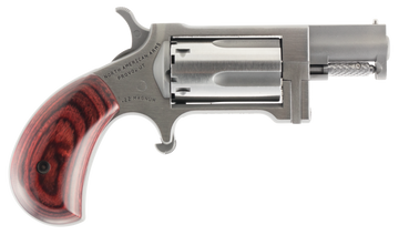 NAA Sidewinder 22 WMR 1.5" 5-Shot SAO Revolver - Stainless Rosewood Birdshead Grip