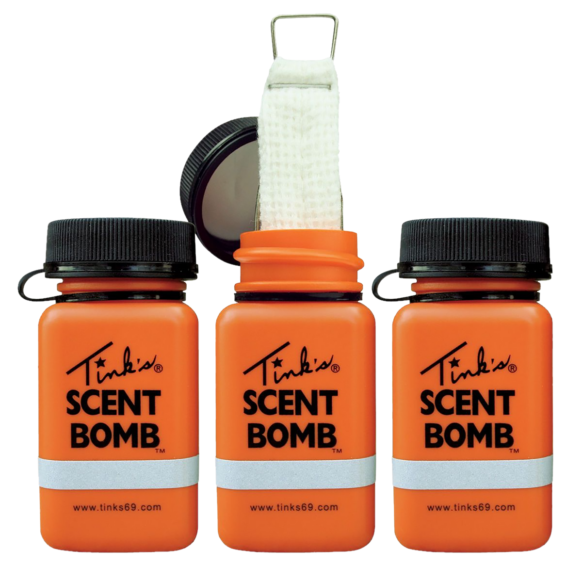 Tinks Scent Bomb 1oz Jar 3 Pack - Blaze Orange Dispenser
