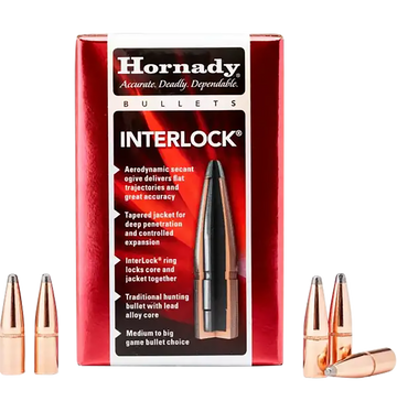 Hornady InterLock 7mm .284 139gr Spire Point (SP) Reloading Bullets - 100/Box