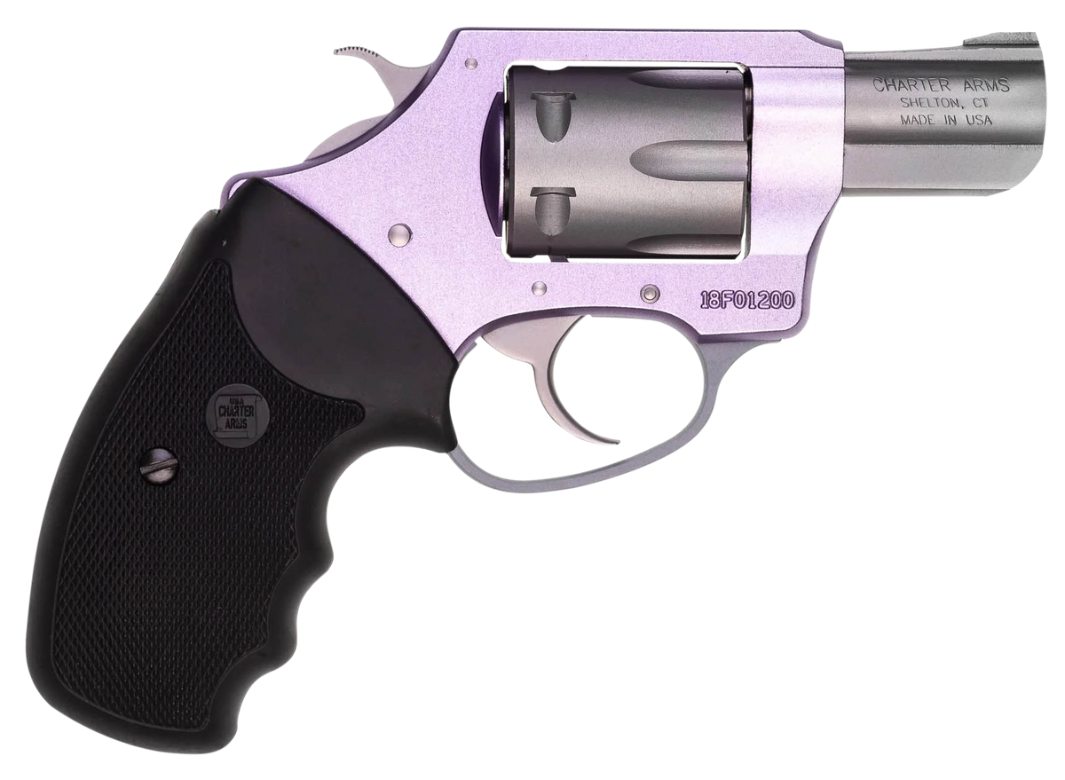 Charter Arms 52240 Pathfinder Lite Lavender Lady 22 LR 2" 8-Shot DA/SA Revolver - Matte Stainless/Lavender